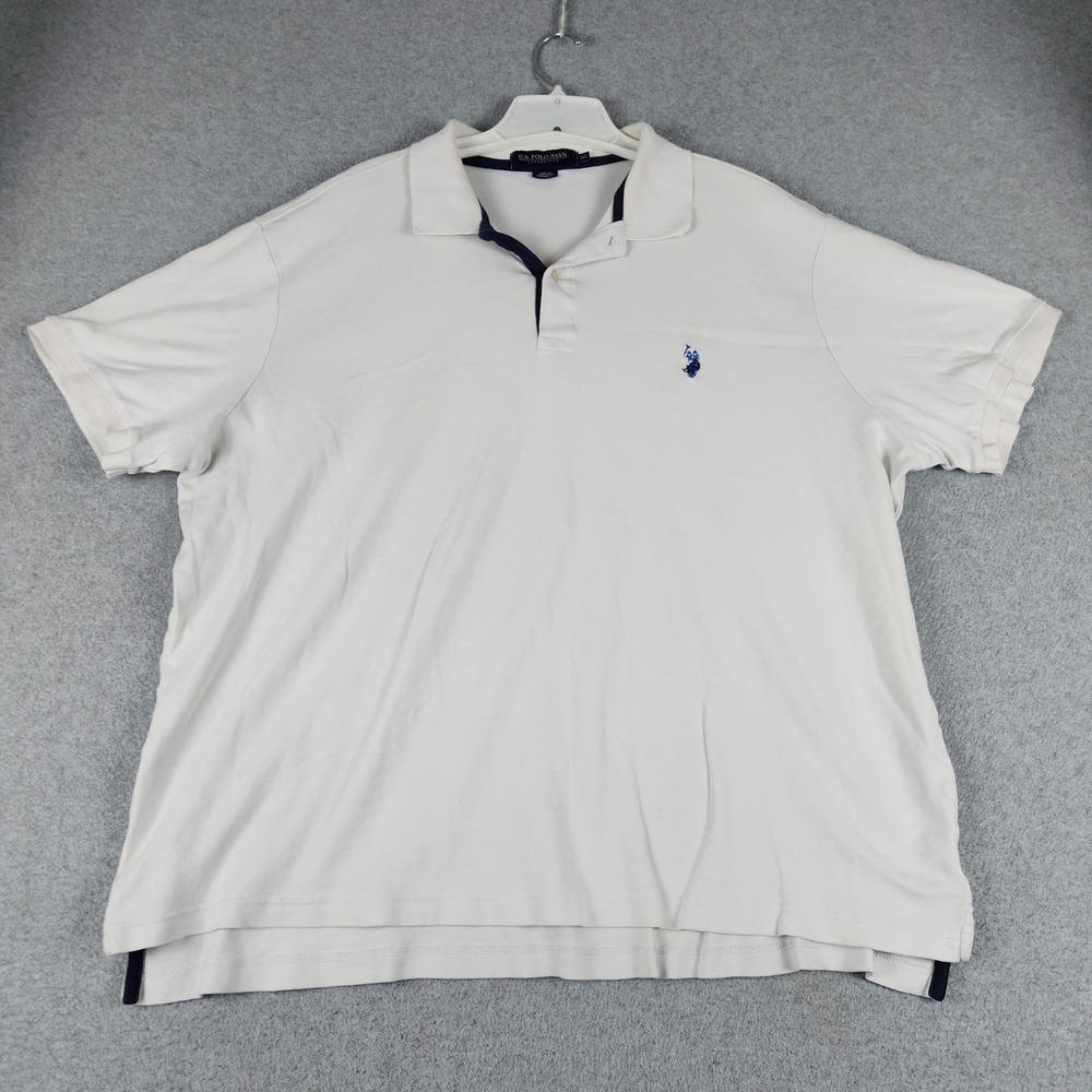 U.S. Polo Assn. Polo Shirt Men's 3XL White Luxury Feel Golf Performance Popover